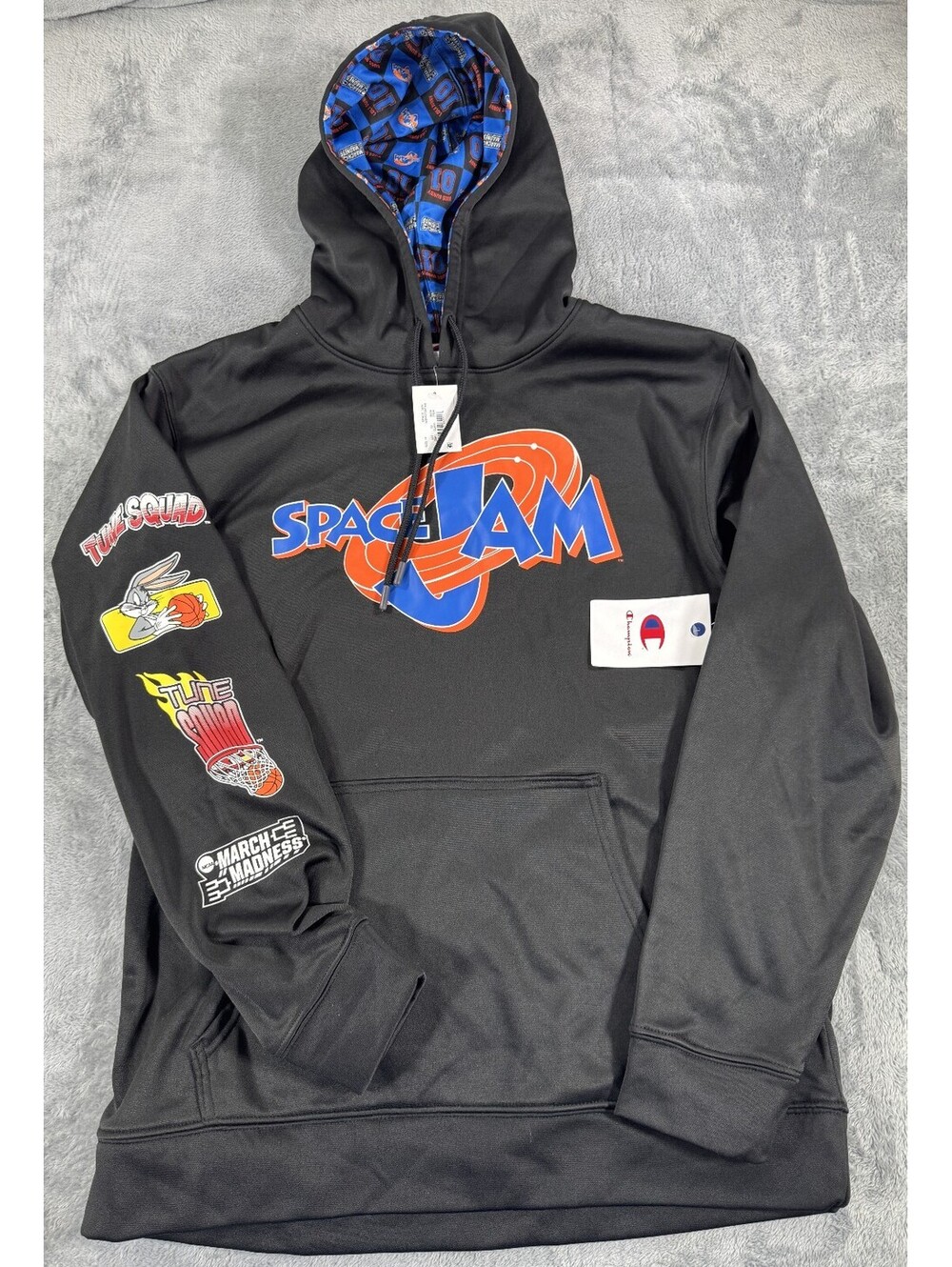 Champion Men's March Madness 90's Y2K Retro Space Jam M Black Hoodie Sweatshirt